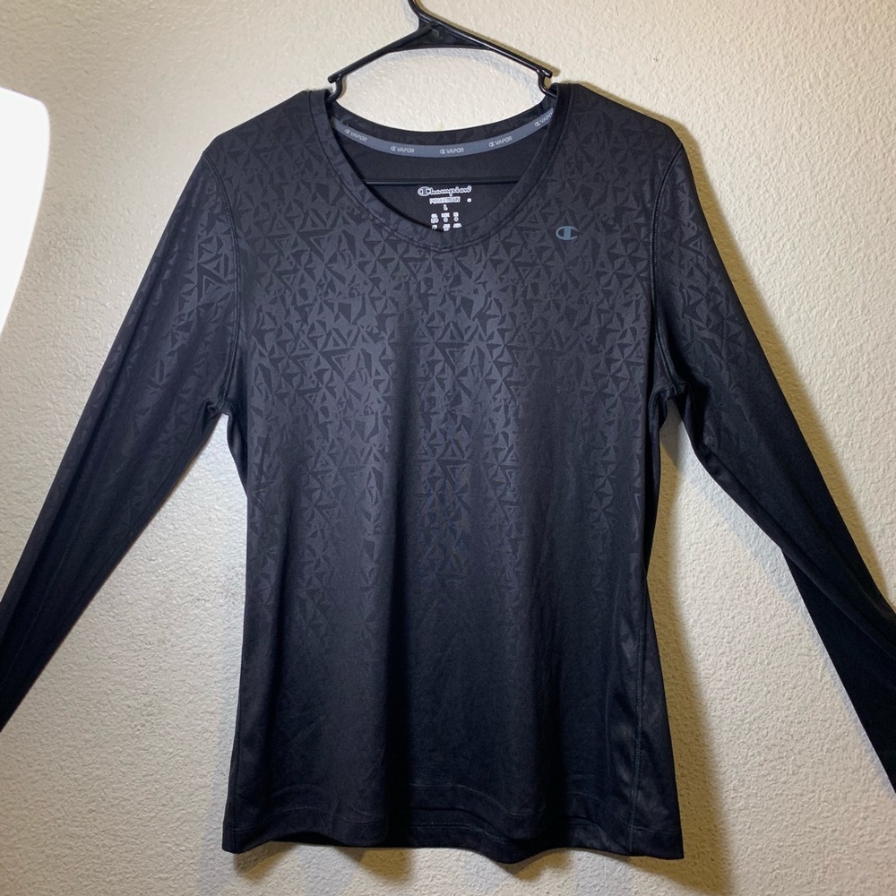 BLACK CHAMPION POWERTRAIN ACTIVEWEAR LONG SLEEVE